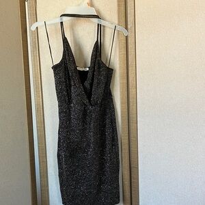 FINAL MARKDOWN Epiphany Black Dress with Gold Sparkle large